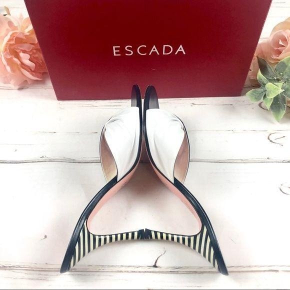 ESCADA Heels. Style Gabby. B&W. Size 8 / 38.5 - Picture 4 of 9